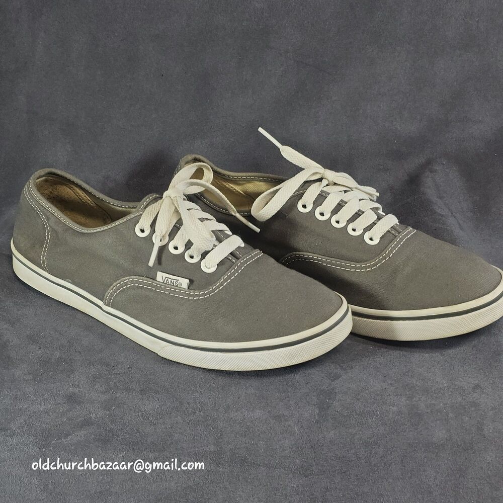 VANS Off The Wall Gray Low Top Shoes Women's Size 7.5 Lace Up TB9C Skateboarding